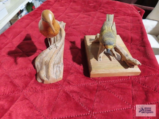 Butternut Sandpiper wood carved bird and other wood carved...bird