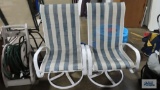Pair of swivel outdoor chairs