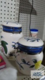 Pair of floral canisters