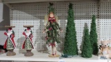 Variety of Christmas figurines and decorations