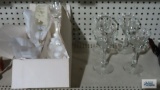 Lot of Libby champagne glasses and Packard Electric champagne glasses