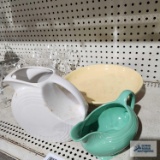 Fiestaware bowl, pitcher and gravy boat