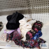 Ladies gloves, hat, and scarves