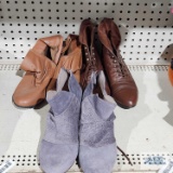 Lot of brown and gray boots
