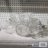 Glass punch bowl set with glasses
