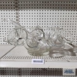 Glass punch bowl set with plastic dipper