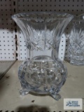 Crystal footed vase