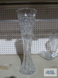 Heavy large pressed glass vase