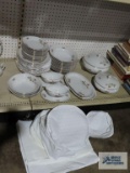 Hutschenreuther. Arzberg Bavaria Germany Rosebud China service for 12 plus tureen, covered dish, two