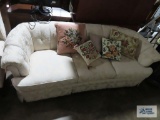 Brocade curved back sofa