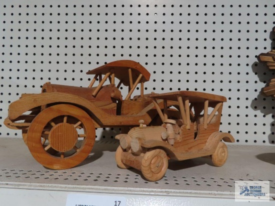Handcrafted wood cars