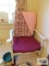 White painted rocker. Needs reupholstered