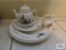 children's Wedgwood Peter Rabbit plates, teapot, and creamer
