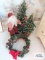 Lighted Santa and trees Christmas decoration