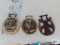 Mayflower 1620 brass decoration, windmill brass decoration and floral brass decoration