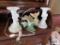 Alabaster style candle holders and Angel figurine lamp
