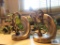 Pair of lady figurine metal bookends