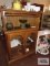 Oak finish Barrister style roll about cabinet