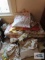Lot of handmade linens, chair pads, table runners, etc
