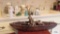 Wooden boat with figurine and dog figurine