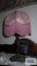 pair of reproduction lamps with pink shades
