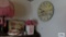 Battery powered wall clock, rabbit and duck figurines, etc