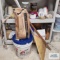 Lot of hardware, decorations and etc on shelving