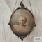 Antique print of child in antique frame