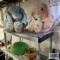 Easter decorations on shelf