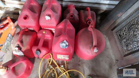 Lot of assorted gas cans