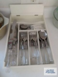 Stainless Taiwan flatware set with holder