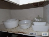 Vintage Pyrex baking dish, Westinghouse baking dishes and mixing bowls