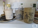 Lot of three small advertising crocks