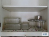 Lot of vintage refrigerator dishes and etc