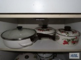 Strawberry motif pans and white pan