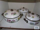 Lot of three floral pans made by Regency