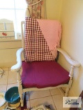 White painted rocker. Needs reupholstered