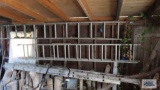 Lot of three aluminum extension ladders