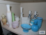 Lot of glass vases, planter, etc