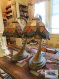 Lot of two Tiffany style lamps