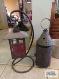 Lot of two metal candle holders