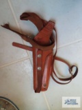 Leather shoulder holster. Needs repaired