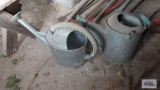 Lot of two galvanized watering cans