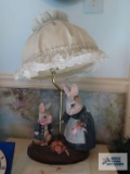 Rabbit figurine lamp