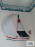 Decorative sailboat metal wall hanging