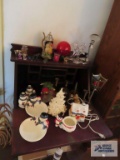 Lot of Christmas decorations, stein, figurines, candle holders, etc