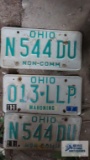 3 Ohio Non-Comm license plates