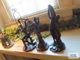 Lot of three heavy metal figurines. Numbers 185, 212, and 243