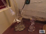 Signed crystal dolphin and glass bird