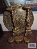 Brass candle holders and etc